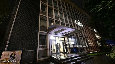 Exterior view of a refugee accommodation taken on late 24 August 2024 in Solingen, western Germany, during a police operation linked to a knife attack on a city festival on late 23 August 2024 in Solingen where three people were killed and several injured. The unidentified knifeman went on a rampage in the western town of Solingen late on 23 August 2024, as thousands had gathered for the first night of a "Festival of Diversity", part of a series of events to mark the town's 650th anniversary.