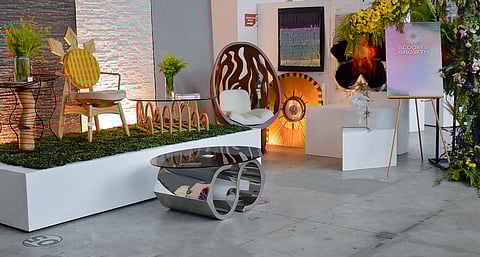 The collection presents functional chairs and coffee tables, which are reinterpretations of the different techniques, methods and visual forms.