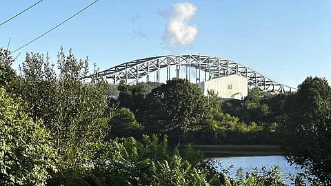 The Piscataqua River Bridge is shown in Portsmouth, N.H. after a man connected to a homicide was fatally shot by police and an 8-year-old child was found shot to death in the man's car on the bridge that connects New Hampshire to Maine, Thursday, 29 Aug. 2024.