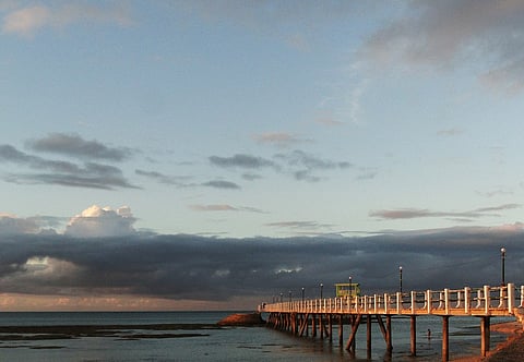 Bontay Walk at dawn. Located at Lawis Bay near Kota Park in Madridejos, Bantayan Island