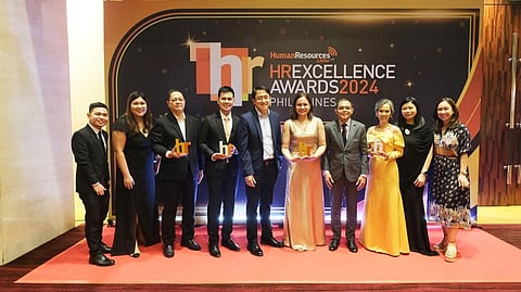 (From left): Meralco Employee Programs Associate Eduardo Hernandez; Change Management Specialist Stephanie Gindap, Head of Employee and Labor Relations Ricardo L. Concepcion; Head of Talent Resourcing Ralph Placido; Senior Vice President, Chief Human Resource Officer and Head of Corporate Services Edgardo Carasig; Head of HR Business Partner for Customer Retail Services Paola Marguerite Verayo; Talent Management Manager Ruben Lagrimas; Head of Learning and Development Madonna Lagrimas; HR Business Partner Associate Carmina Noreen Caramat, and Talent Acquisition Specialist Marijoan Estolano are in full force in receiving their citation for the HR Excellence Awards 2024 recently.