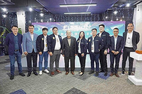 CULTIVATING THE NEXT GENERATION OF ENGINEERS. Meralco executives led by Chairman and Chief Executive Officer Manuel V. Pangilinan (5th from left) introduced to the public the scholars under the Filipino Scholars and Interns on Nuclear Engineering (FISSION) program. Seen in the photo are: (L-R) Meralco Senior Vice President and Chief Human Resources Officer and Head Edgardo V. Carasig; Meralco Executive Vice President and Chief Operating Officer Ronnie L. Aperocho; FISSION scholars Gener Atienza, Kenneth Tulagan, Ami Nicodemus, Justin Salas, and Marc Ceria; Meralco First Vice President and Head of Networks Froilan J. Savet, and Meralco PowerGen Corporation President and Chief Executive Officer Emmanuel V. Rubio.