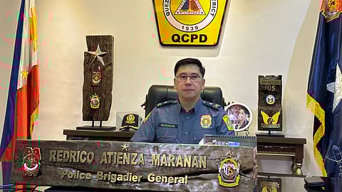Quezon City Police District (QCPD) director P/Brig. Gen. Redrico A. Maranan