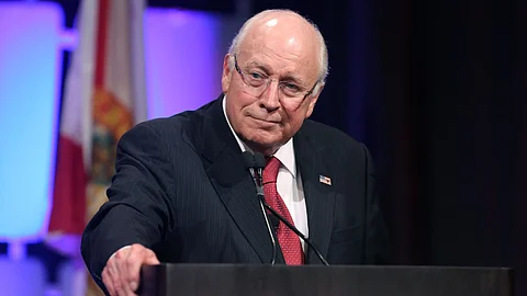 Former Vice President Dick Cheney speaks at the Sunshine Summit opening dinner, 12 Nov. 2015, in Orlando, Fla.