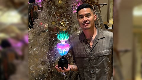 LEEROY New and his Sacred Heart lamps with exquisite brass elements crafted using the traditional ‘pukpuk technique.