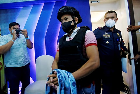 (FILE PHOTO) Joel Salve Escorial, the alleged gunman in the Percy Lapid killing at Camp Crame in Quezon City Tuesday.Analy Labor