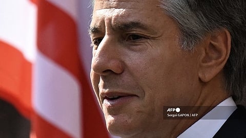 US Secretary of State Antony Blinken leaves after a meeting with Poland's Foreign Minister in Warsaw, on 12 September 2024.