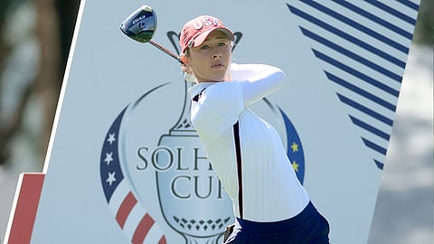 Nelly Korda starts for Team USA against Team Europe in Solheim Cup.