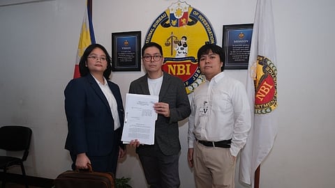 (L-R) Tala’s legal counsel Alexandra Aure, Site Operations Director Paulo Dalupan, and Senior Legal Counsel Paolo Sumilong at the National Bureau of Investigation initiate criminal action against 70 fraudsters identified to have targeted customers posing as “assisters” or impersonating Tala employees on Facebook.