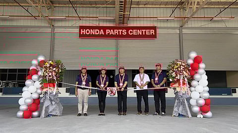 LEADING the rites are (from left) Edipollo Anastacio (Honda Cars Philippines Inc. general manager for customer service), Rie Miyake (Honda Cars Philippines Inc. president), Toru Chiba (Asian Honda general manager for customer service), Masanori Suzumura (Honda Logistics Philippines president) and Yugo Konishi (Honda Cars Philippines Inc. adviser for customer service).