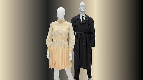 Jacqueline Kennedy’s Valentino wedding dress & JFK Jr’s Calvin Klein suit and black tie, estimated at US$2,000-3,000.