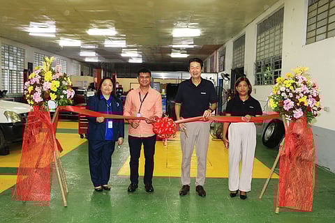 Attending the rites are (from left) JZGMSAT vocational school administrator III, Dr. Angelica Gonzales, TESDA IV-A Regional Director Archie Grande, IPC president Tetsuya Fujita and IPC assistant vice president for administration Imelda Bernas.