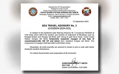 PCG suspends sea travel