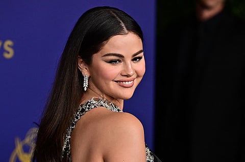 US singer and actress Selena Gomez arrives for the 76th Emmy Awards at the Peacock Theatre at L.A. Live in Los Angeles on 15 September, 2024.