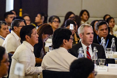 PRESIDENT Ferdinand Marcos Jr. leads the Iisang Nasyon, Iisang Aksyon, Tapusin ang Online Sexual Abuse and Exploitation of Children summit in Makati City.