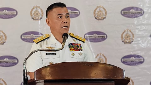 (FILE PHOTO) Philippine Navy spokesperson for the West Philippine Sea Rear Admiral Roy Vincent Trinidad