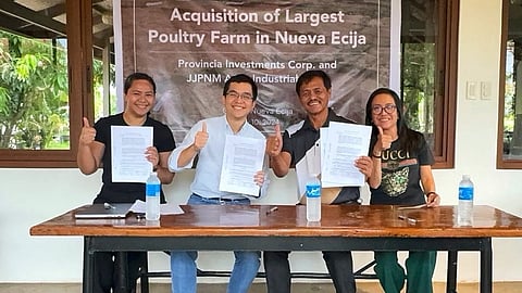 Provincia Investments Corp. has acquired JJPNM Agro Industrial Corporation, the owner of the largest poultry farm in Nueva Ecija.