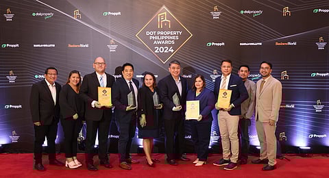 Photo caption: Filinvest Land celebrates a triple triumph at the Dot Property Philippines Awards 2024,taking home the Best Developer Luzon, Best Developer Mindanao, and a Special Recognition in CSR