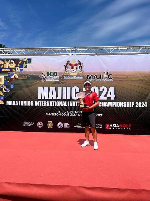 PERRY Josef Bucay seals his first victory abroad after ruling the boys’ 18-21 event of the Maha Junior International Invitation Championships in Selangor, Malaysia.