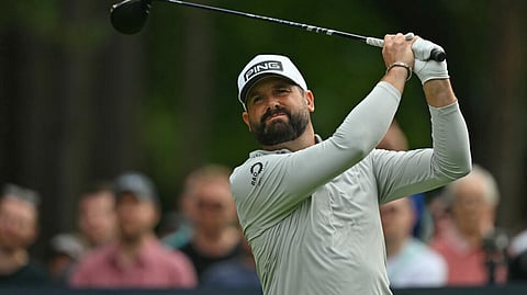 England's Matt Baldwin is the halfway leader of the European Tour PGA Championship on 13 under par