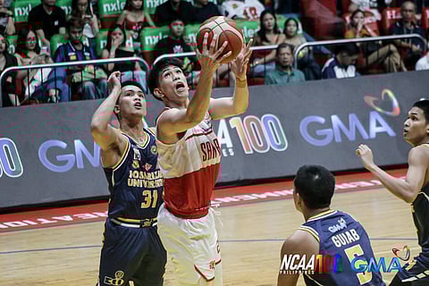 Yukien Andrada leads the way with 16 points and 10 rebounds in San Beda’s 77-60 victory over JRU on Saturday in Season 100 NCAA basketball tournament at the Fioil EcoOil Centre in San Juan.