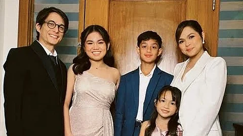 RYAN Agoncillo and Judy Ann Santos with their children Yohan, Lucho and Juana.