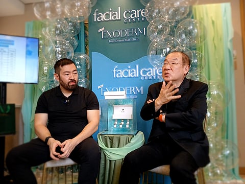DR. Mike Lee and Dr. Young Seob Lee at the Facial Care Centre’s Exoderm Theraphy launch.