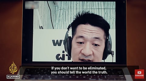 Screengrab of video of She Zhijiang