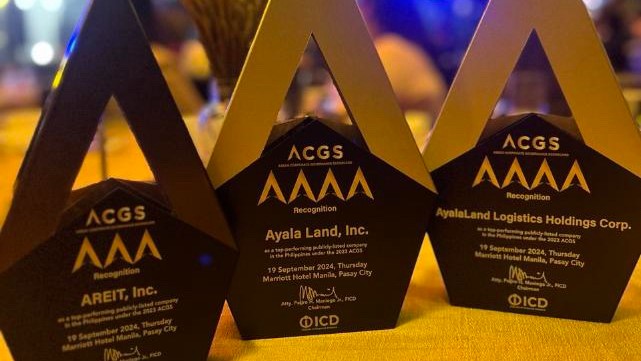 Ayala Land and subsidiaries receive Golden Arrow for excellence in corporate governance