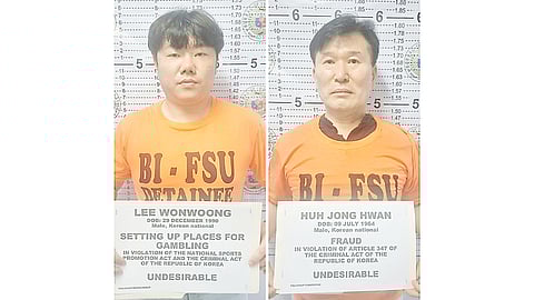 MUG shots of the two arrested Koreans are released by the Bureau of Immigration over the weekend.