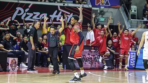 JUSTIN Brownlee saves the day again as Barangay Ginebra stuns Meralco, 104-103, in Game 2 of their PBA Governors' Cup quarterfinal series.