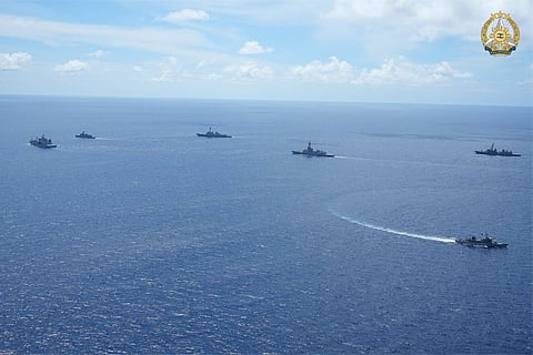 PHILIPPINE, Japanese, Australian and New Zealand vessels are seen undertaking joint maritime activities in the vicinity of the West Philippine Sea, with Chinese vessels lurking somewhere, outside of the camera’s field of view.