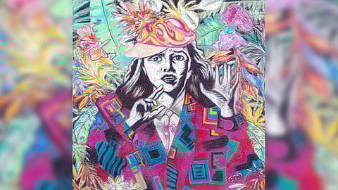 ‘Secret Vapor’ (pastel on linen, 24 by 24 inches framed, 2024).