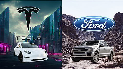 Tesla sees modest growth in deliveries while Ford benefits from rising demand for hybrid vehicles, with both stocks facing market pressure amid unspectacular demand.