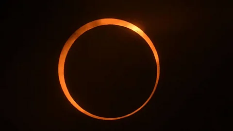 The ‘ring of fire’ eclipse is pictured from Puerto San Julian, Argentina on October 2, 2024.