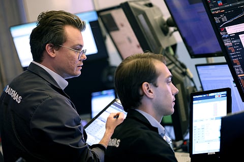 Geopolitical jitters Traders do some pencil-pushing at the New York Stock Exchange during afternoon trading. Stocks closed low in all three major indexes today with the Dow Jones leading the way falling amid escalating tensions in the Middle East that can impact oil prices.