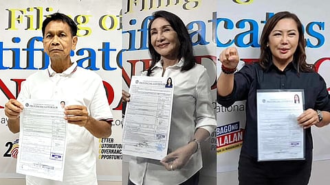 retired seafarer Valeriano Gingco from Carmen, reelectionist Governor Gwendolyn Garcia and philanthropist Pamela Baricuartro