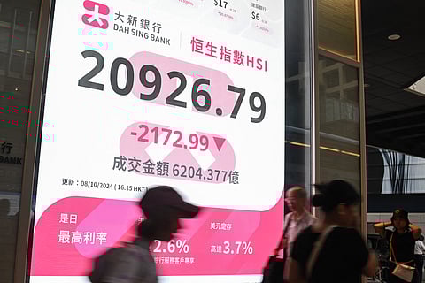 Tied to mainland Hang Seng Index are trading weak after China left investors disappointed by a lack of new stimulus and few details about measures announced last month.