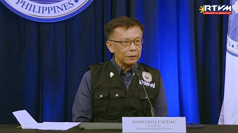 Migrant Workers Secretary Hans Leo Cacdac