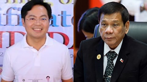 Split image of Karlo Nograles and Rodrigo Duterte