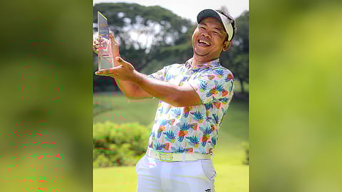 Zanieboy Gialon basks in the warmth of the sun and the glory of his Tour victory.