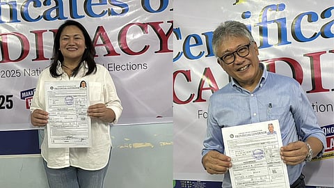 Amy Alvarez (left), the incumbent mayor of San Vicente in northern Palawan, will challenge incumbent Palawan Governor Victorino Dennis Socrates (right) in the May 2025 gubernatorial race.
