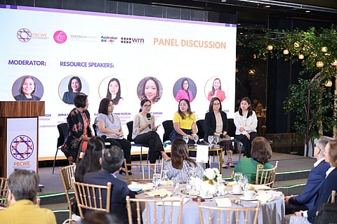 LOOK: AboitizPower SAVP for Talent Attraction Corinne Patron (3rd from left) gave insights during a panel discussion at the launch of a census on women in executive leadership teams. | Photo courtesy of the Philippine Business Coalition for Women Empowerment.