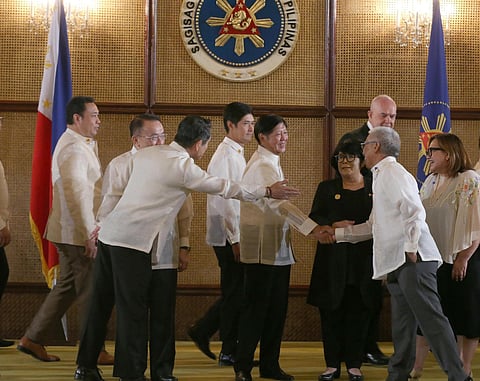 President Ferdinand "Bongbong" Marcos Jr. leads the 2023 Presidential Mineral Industry Environmental Award ceremony at the Ceremonial Hall in Malacañan Palace on Wednesday.