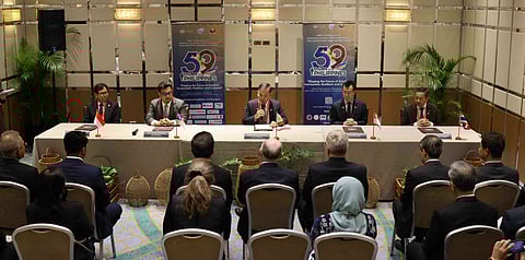 Photo from CAAP: During the 59th Directors General of Civil Aviation (DGCA) Conference in Mactan, Cebu. CAAP Director General Captain Manuel Antonio Tamayo, along with his Indonesian, Malaysian, Singaporean, and Thai colleagues, signed the Memorandum of Understanding.