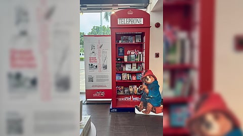 In the phone booth, visitors can pick up the phone and record their thoughts on their favorite British author or novel, or simply whisk other visitors away into the magic of their next great read.