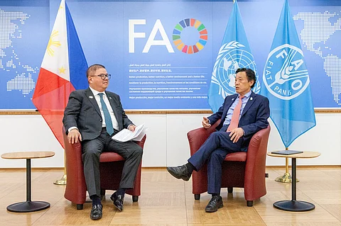 Agriculture Secretary Francisco Tiu Laurel Jr. and Food and Agriculture Organization (FAO) Director-General Qu Dongyu.