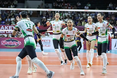 La Salle lady spikers in the Shakey's Super League in the 2024 Collegiate Pre-season Championship.