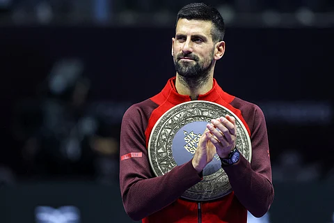 Novak Djokovic pays homage to Spanish rival Rafael Nadal following their exhibition match that he won in Riyadh, Saudi Arabia.