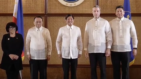 From left: DENR Secretary Antonia Yulo-Loyzaga, Executive Secretary Lucas Bersamin, President Ferdinand ‘Bongbong’ Marcos Jr., Republic Cement CEO Roman Menz and Republic Cement president Reinier Dizon.
